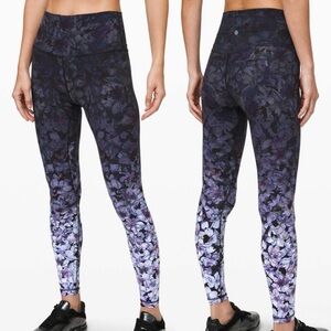 Lululemon Align Pant 28" Nightfall Blossom Black Blue Purple Nulu Yoga Floral